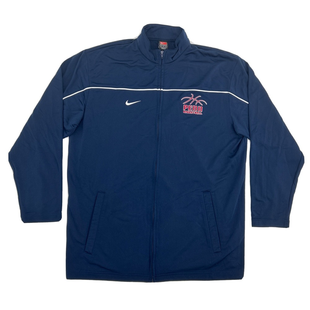 Penn Quakers‎ Nike Track Jacket Mens Medium Navy Blue Basketball Full Zip